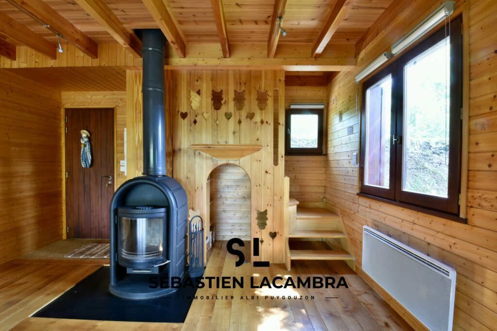 Chalet 3 pièces avec ponton privé – Salles-Curan – Vue lac – 325 000 €